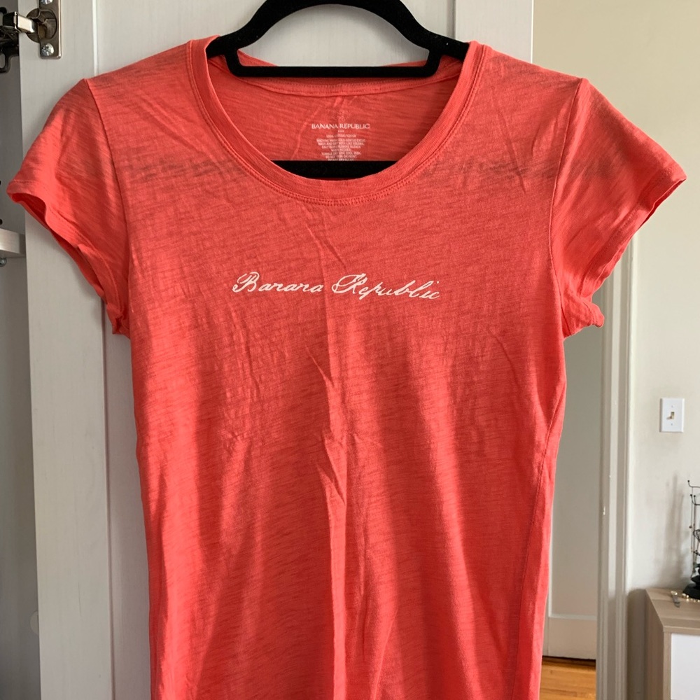 Banana Republic Coral Logo T-shirt
